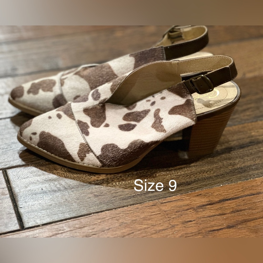 Comfort Est.1946 Womens Cow Printed High sling back slides